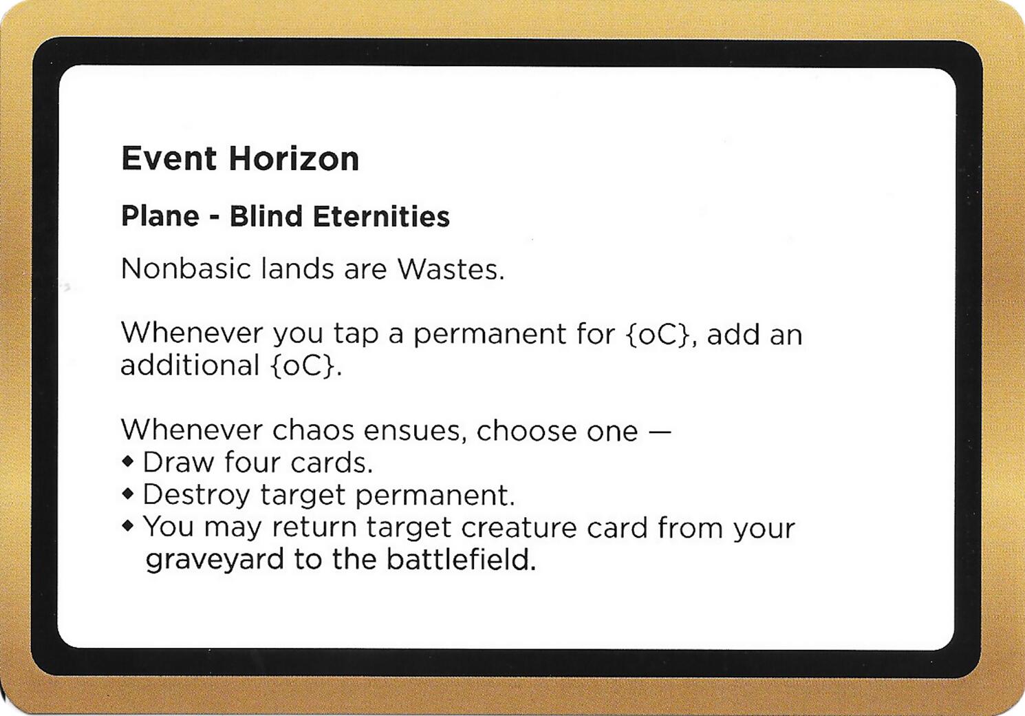 Event Horizon (Black Lotus Unknown Planechase) [Oversize Cards] | Gear Gaming Bentonville