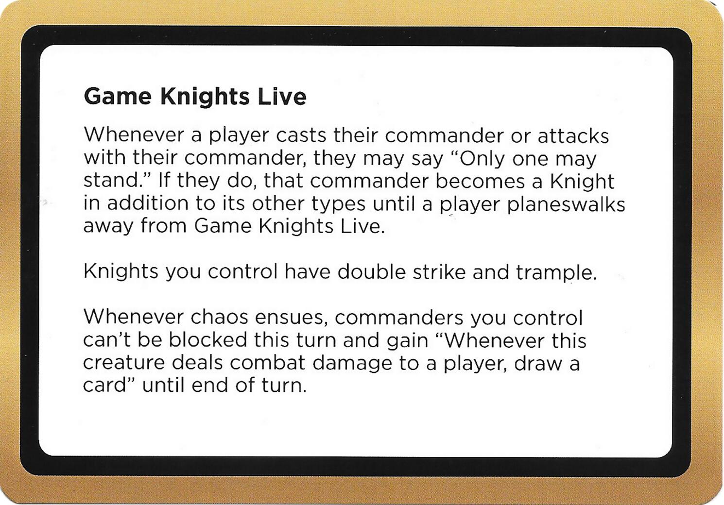 Game Knights Live (Black Lotus Unknown Planechase) [Oversize Cards] | Gear Gaming Bentonville