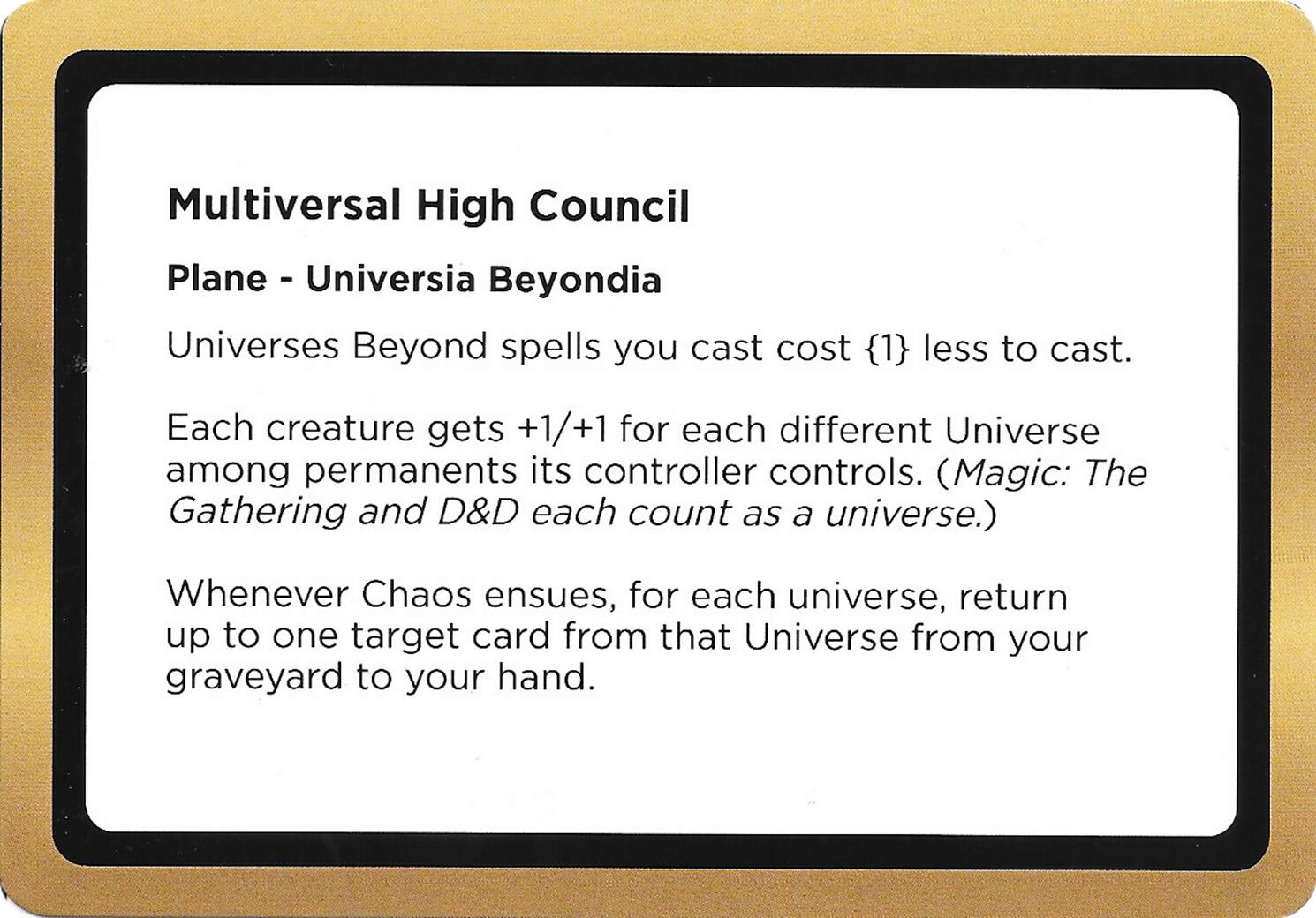 Multiversal High Council (Black Lotus Unknown Planechase) [Oversize Cards] | Gear Gaming Bentonville