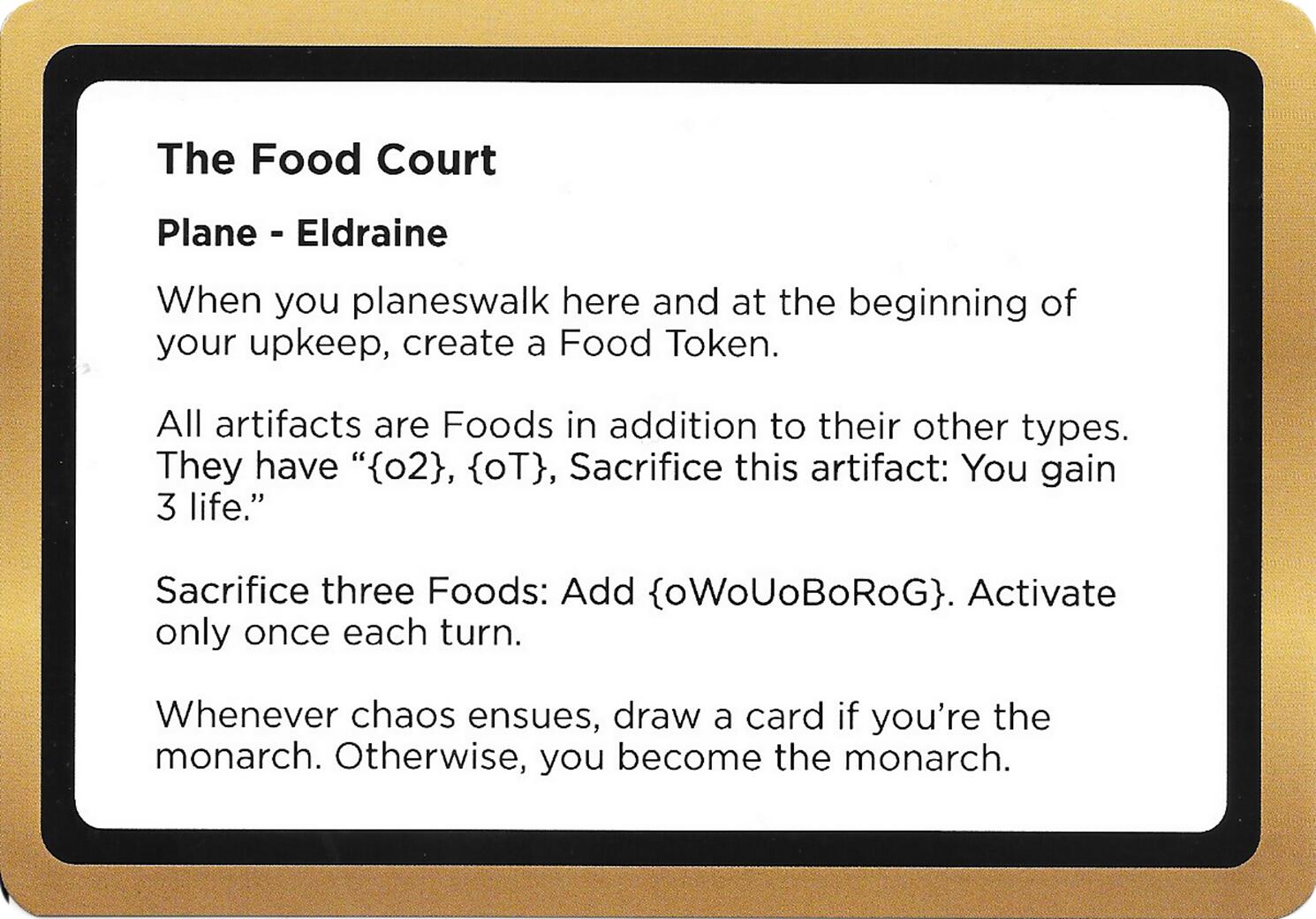 The Food Court (Black Lotus Unknown Planechase) [Oversize Cards] | Gear Gaming Bentonville