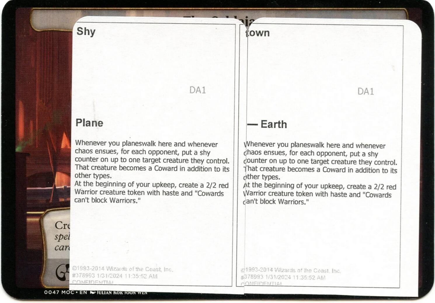 Shy Town (Black Lotus Unknown Planechase) [Oversize Cards] | Gear Gaming Bentonville