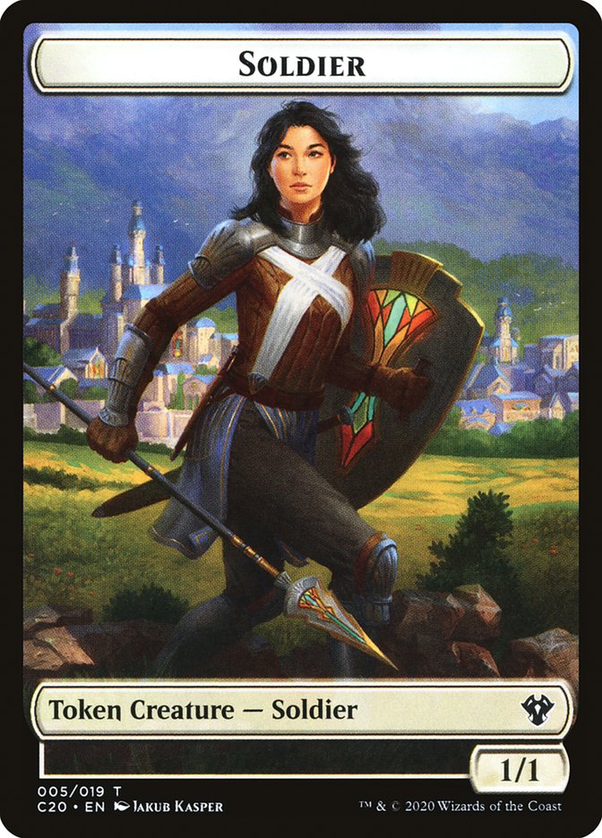 Human Soldier (005) // Drake Double-Sided Token [Commander 2020 Tokens] | Gear Gaming Bentonville