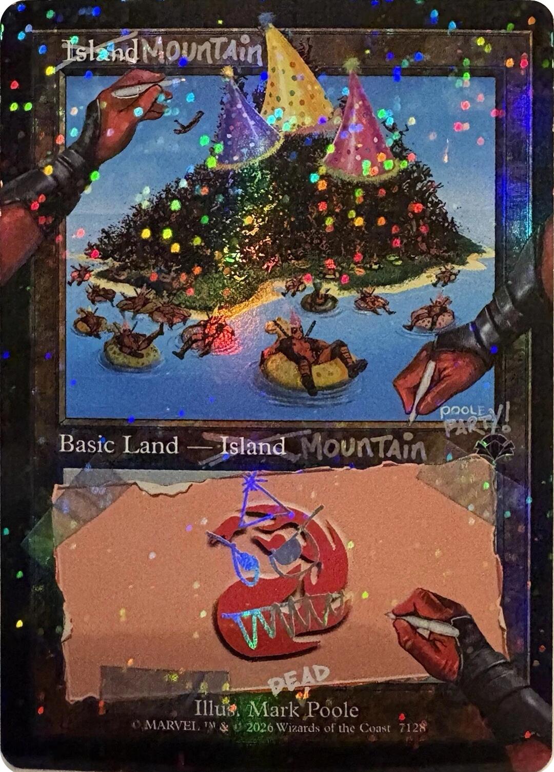 Mountain (7128) (Pool Party Foil) [Secret Lair Drop Series] | Gear Gaming Bentonville