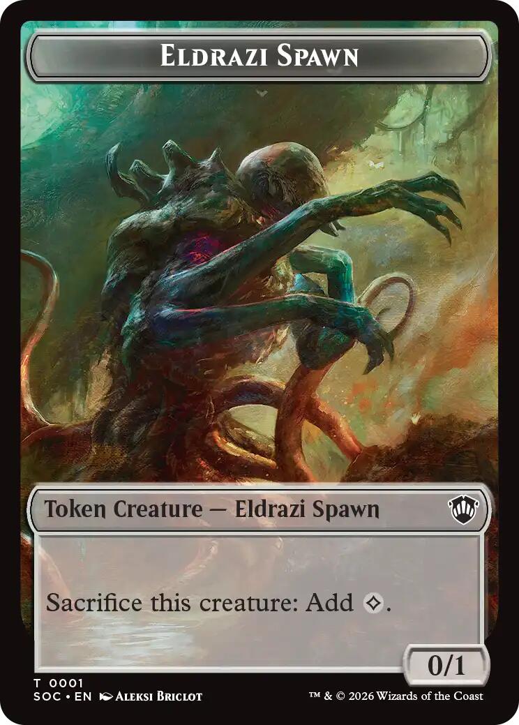 Eldrazi Spawn // Worm Double-Sided Token [Secrets of Strixhaven Commander Tokens] | Gear Gaming Bentonville