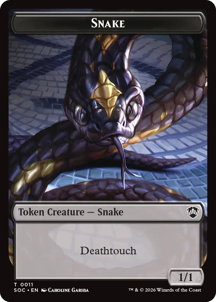 Snake // Zombie Double-Sided Token [Secrets of Strixhaven Commander Tokens] | Gear Gaming Bentonville