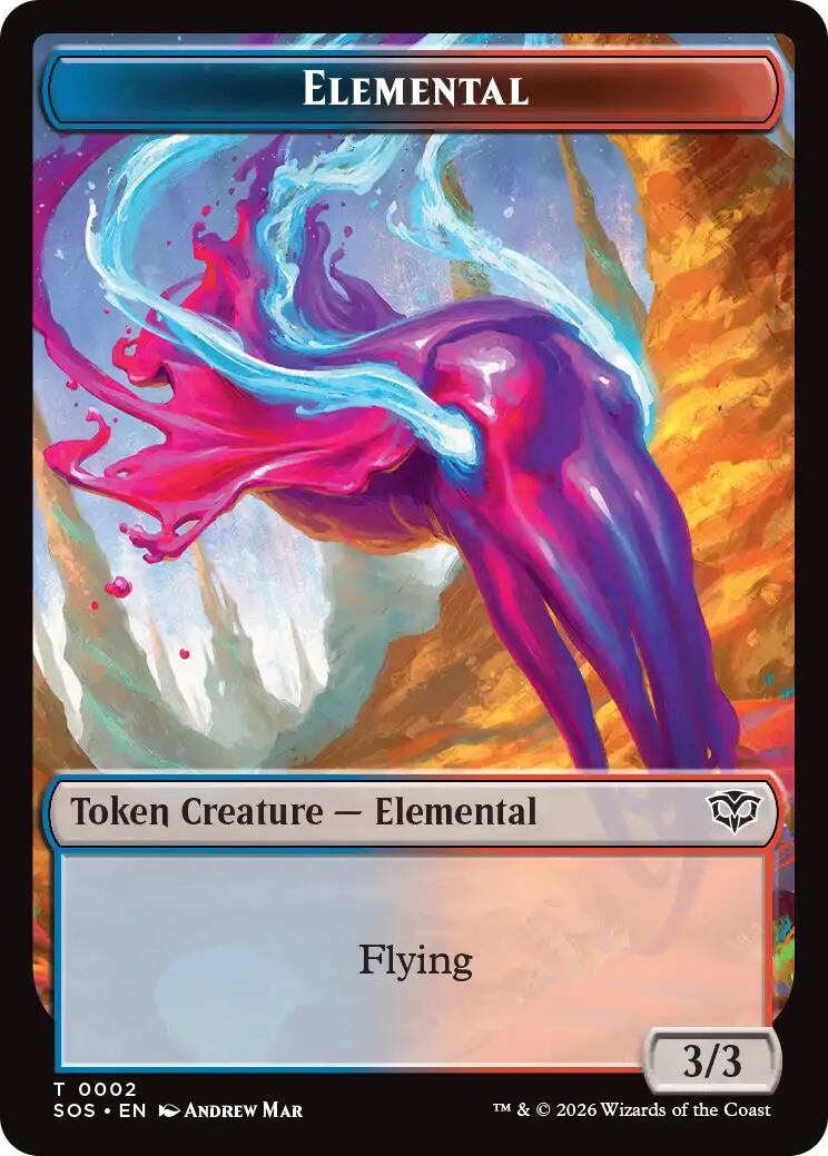 Dragon Illusion // Elemental (0002) Double-Sided Token [Secrets of Strixhaven Commander Tokens] | Gear Gaming Bentonville