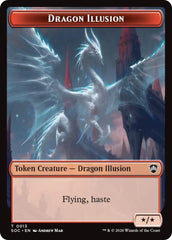 Dragon Illusion // Elemental (0002) Double-Sided Token [Secrets of Strixhaven Commander Tokens] | Gear Gaming Bentonville