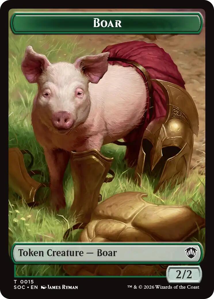 Boar // Frog Lizard Double-Sided Token [Secrets of Strixhaven Commander Tokens] | Gear Gaming Bentonville