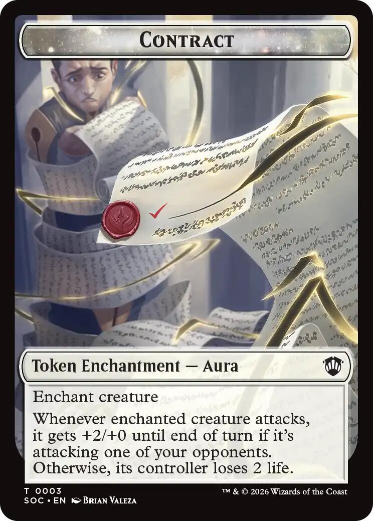 Contract // Pegasus Double-Sided Token [Secrets of Strixhaven Commander Tokens] | Gear Gaming Bentonville