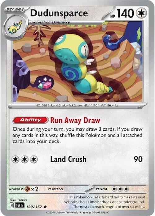 Dudunsparce (129/162) (Non-Holo) (Deck Exclusive) [Scarlet & Violet: Temporal Forces] | Gear Gaming Bentonville