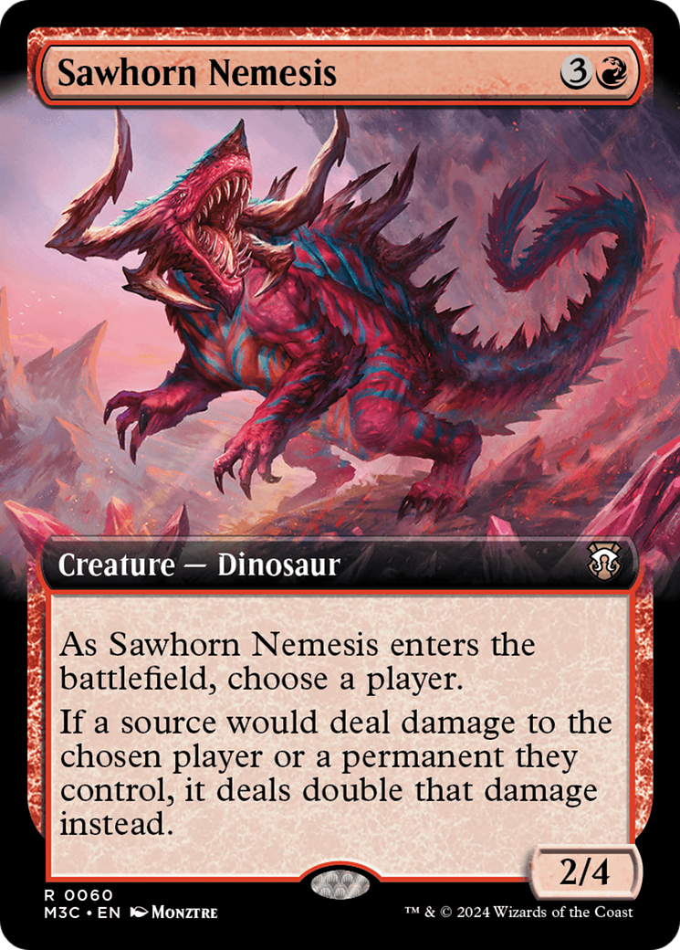 Sawhorn Nemesis (Extended Art) (Ripple Foil) [Modern Horizons 3 Commander] | Gear Gaming Bentonville