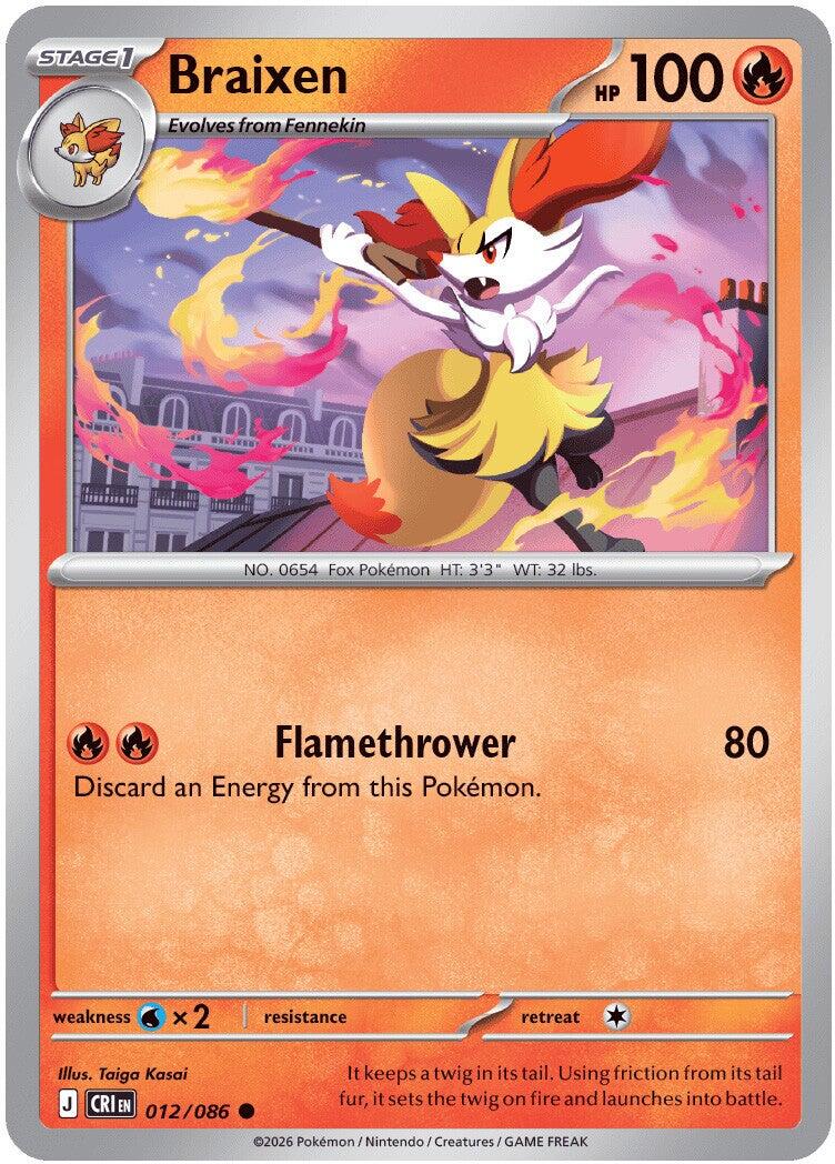 Braixen (012/086) [Mega Evolution: Chaos Rising] | Gear Gaming Bentonville