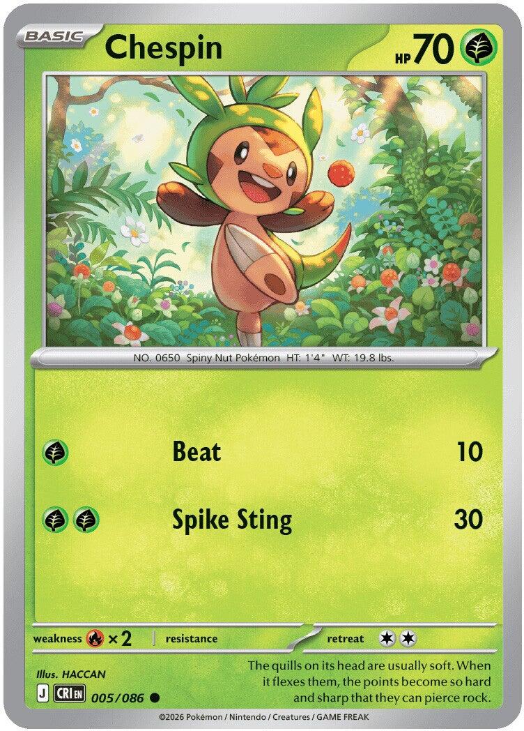 Chespin (005/086) [Mega Evolution: Chaos Rising] | Gear Gaming Bentonville