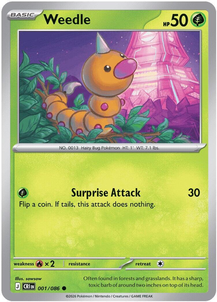 Weedle (001/086) [Mega Evolution: Chaos Rising] | Gear Gaming Bentonville