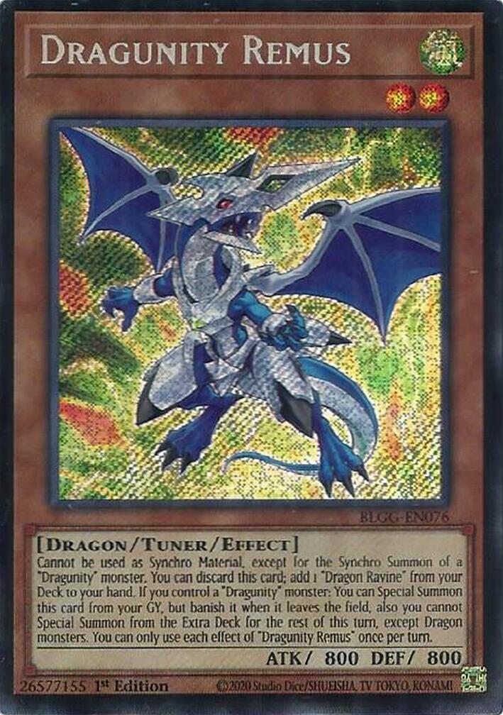 Dragunity Remus [BLGG-EN076] Secret Rare | Gear Gaming Bentonville