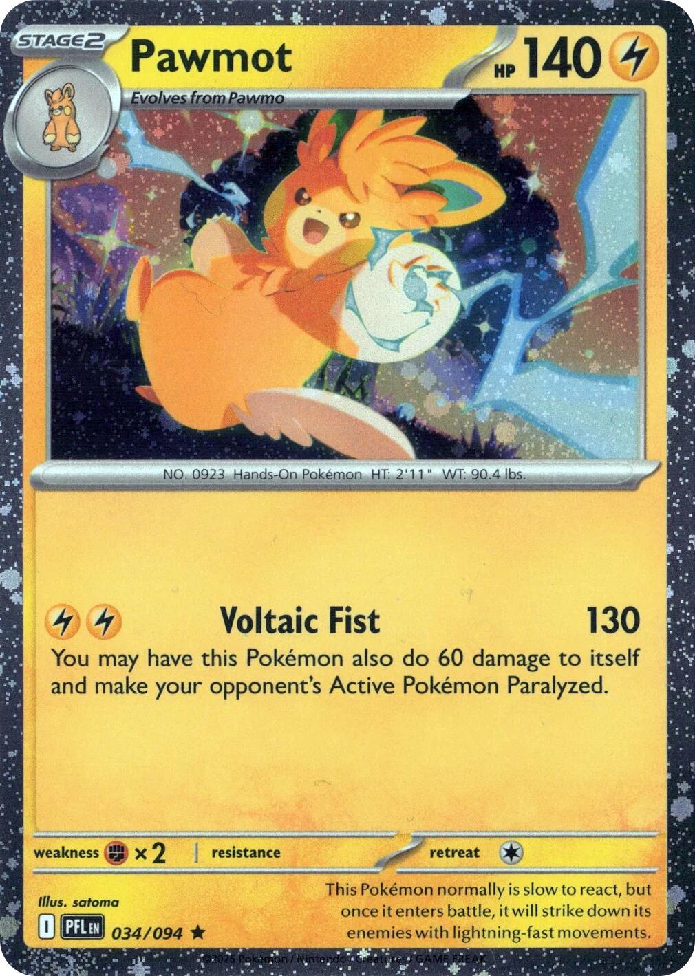 Pawmot (034/094) (Cosmos Holo) [Mega Evolution: Phantasmal Flames] | Gear Gaming Bentonville