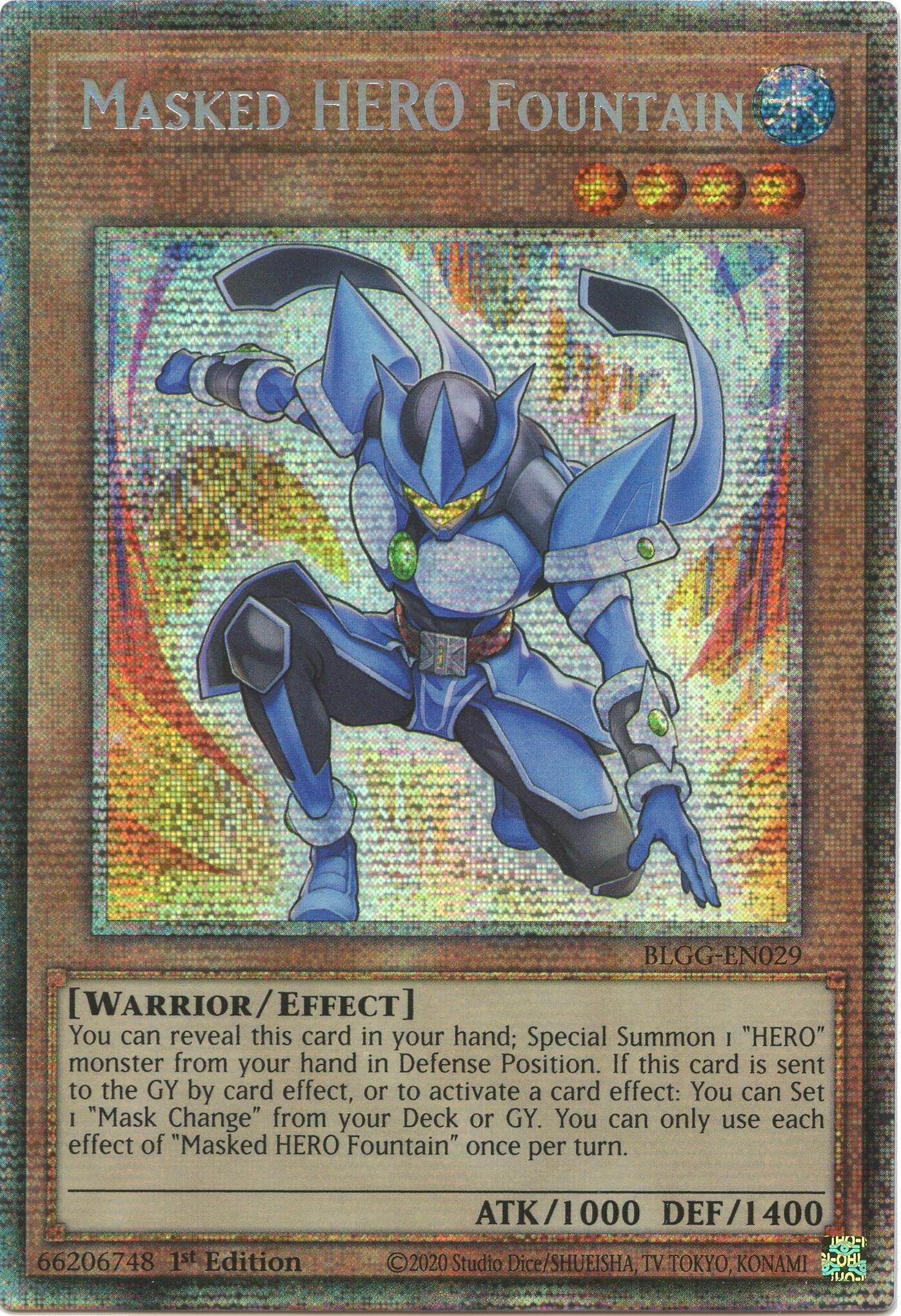 Masked HERO Fountain (Starlight Rare) [BLGG-EN029] Starlight Rare | Gear Gaming Bentonville