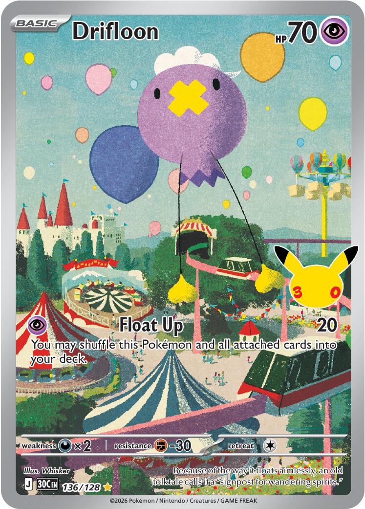 Drifloon (136/128) [Mega Evolution: 30th Celebration] | Gear Gaming Bentonville