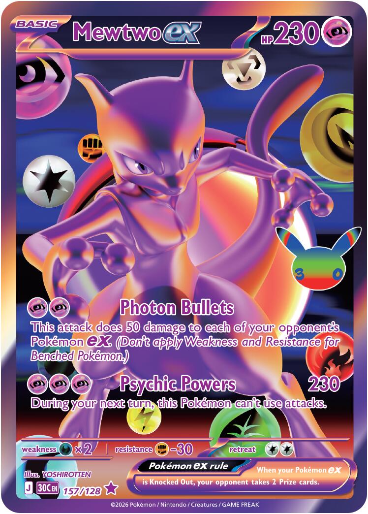 Mewtwo ex (157/128) [Mega Evolution: 30th Celebration] | Gear Gaming Bentonville