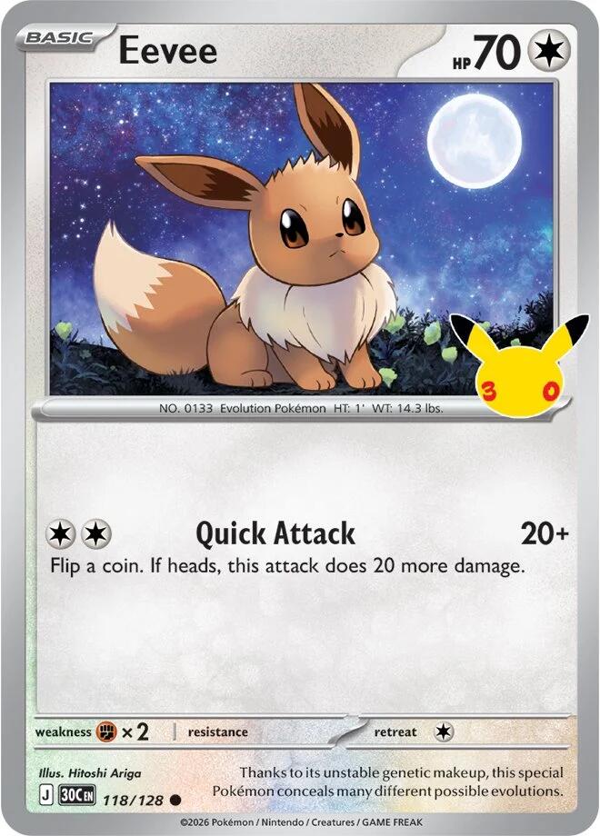 Eevee (118/128) [Mega Evolution: 30th Celebration] | Gear Gaming Bentonville