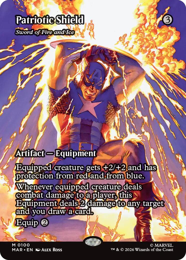 Patriotic Shield - Sword of Fire and Ice (Borderless) [Marvel Universe: Eternal-Legal] | Gear Gaming Bentonville