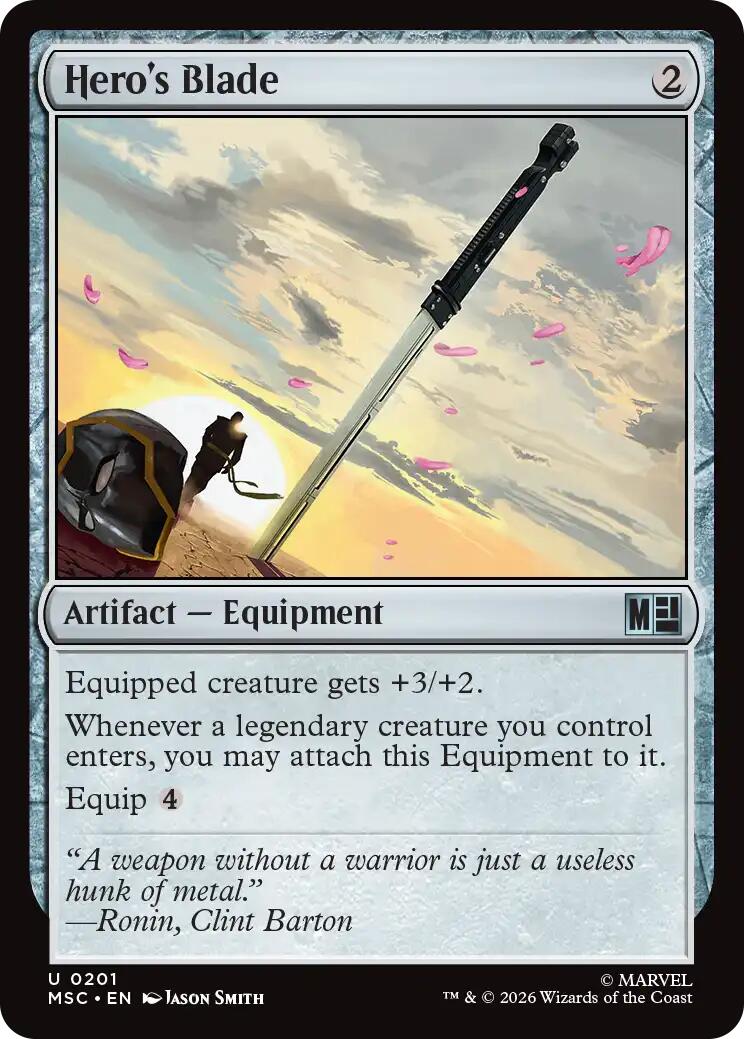 Hero's Blade (Surge Foil) [Marvel Super Heroes Commander] | Gear Gaming Bentonville