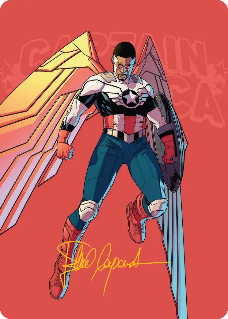 Captain America, Wings of Freedom Art Card (22/45) (Gold-Stamped Signature) [Marvel Super Heroes Art Series] | Gear Gaming Bentonville