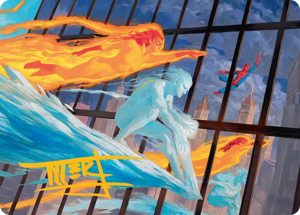 Iceman and Firestar Art Card (Gold-Stamped Signature) [Marvel Super Heroes Art Series] | Gear Gaming Bentonville