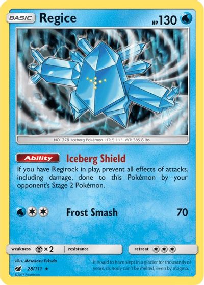 Regice (28/111) [Sun & Moon: Crimson Invasion] | Gear Gaming Bentonville
