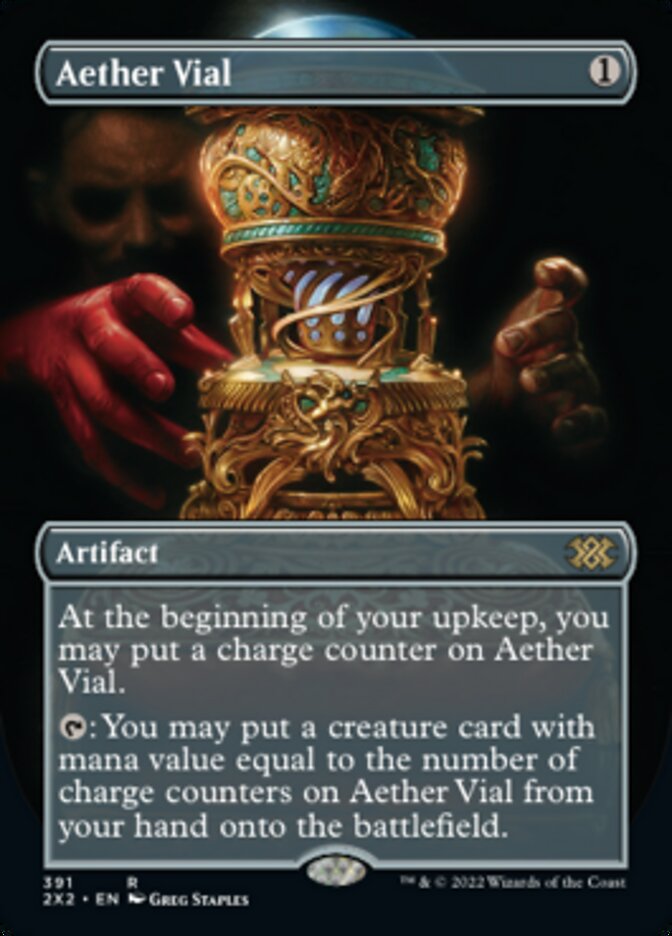 Aether Vial (Borderless Alternate Art) [Double Masters 2022] | Gear Gaming Bentonville