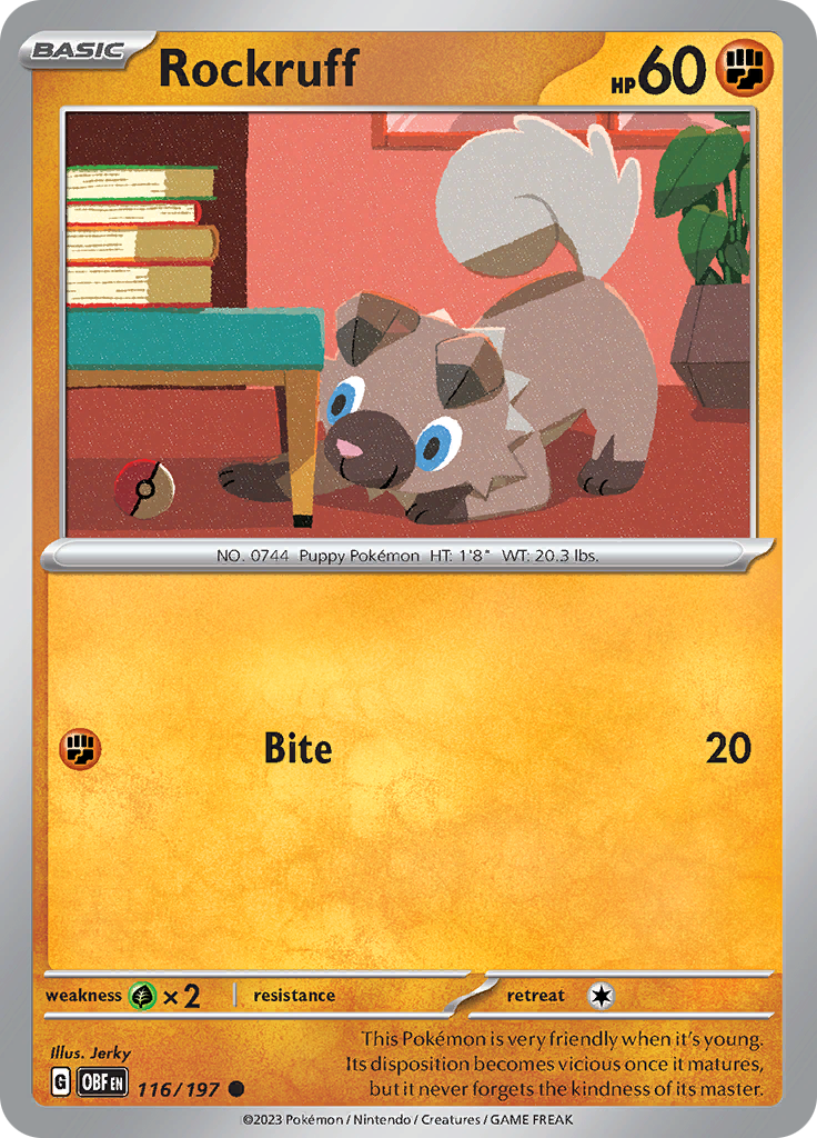 Rockruff (116/197) [Scarlet & Violet: Obsidian Flames] | Gear Gaming Bentonville