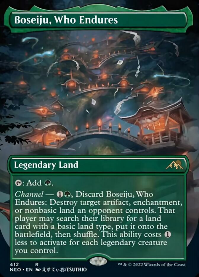 Boseiju, Who Endures (Borderless Alternate Art) [Kamigawa: Neon Dynasty] | Gear Gaming Bentonville