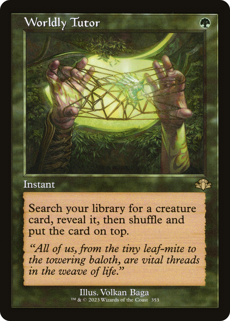 Worldly Tutor (Retro) [Dominaria Remastered] | Gear Gaming Bentonville