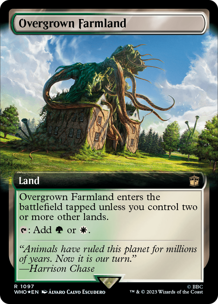 Overgrown Farmland (Extended Art) (Surge Foil) [Doctor Who] | Gear Gaming Bentonville
