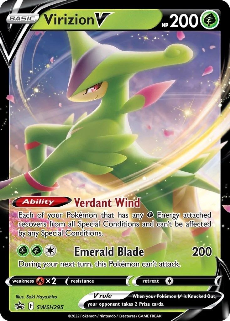 Virizion V (SWSH295) (Jumbo Card) [Sword & Shield: Black Star Promos] | Gear Gaming Bentonville