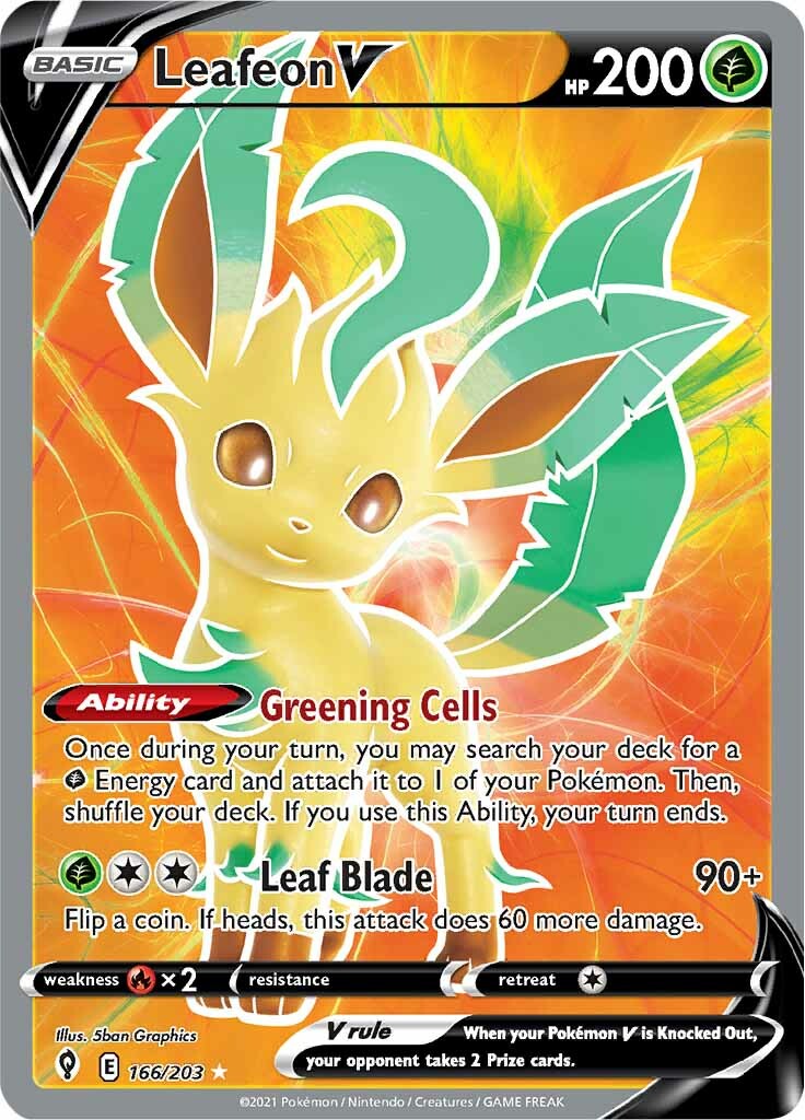 Leafeon V (166/203) [Sword & Shield: Evolving Skies] | Gear Gaming Bentonville