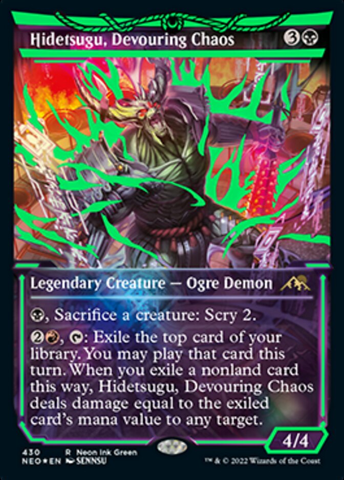 Hidetsugu, Devouring Chaos (Neon Ink Green) [Kamigawa: Neon Dynasty] | Gear Gaming Bentonville