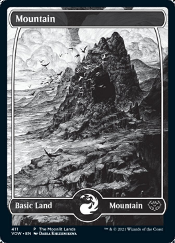 Mountain (The Moonlit Lands) (Foil Etched) [Innistrad: Crimson Vow Promos] | Gear Gaming Bentonville