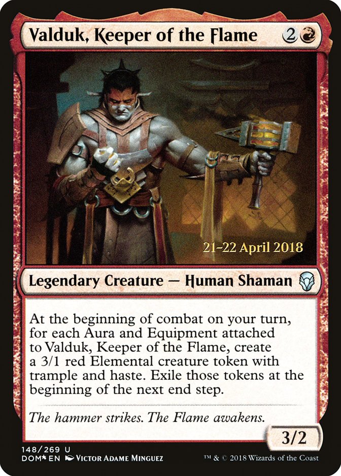 Valduk, Keeper of the Flame [Dominaria Prerelease Promos] | Gear Gaming Bentonville