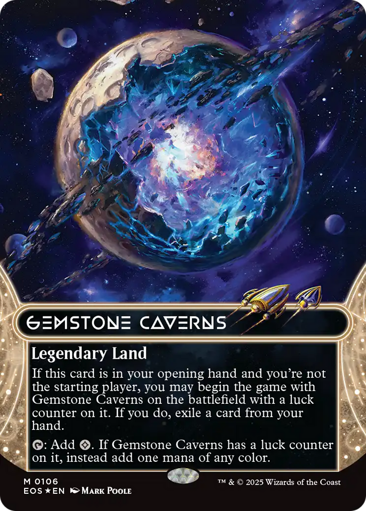 Gemstone Caverns (0106) (Borderless) (Galaxy Foil) [Edge of Eternities: Stellar Sights] | Gear Gaming Bentonville