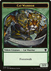Cat // Cat Warrior Double-Sided Token [Commander 2017 Tokens] | Gear Gaming Bentonville