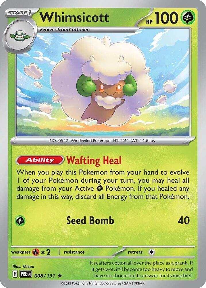 Whimsicott (008/131) [Scarlet & Violet: Prismatic Evolutions] | Gear Gaming Bentonville