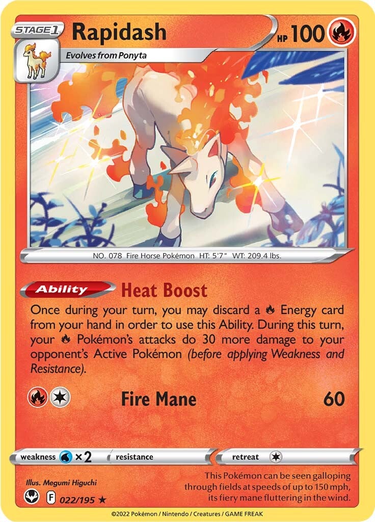 Rapidash (022/195) (Theme Deck Exclusive) [Sword & Shield: Silver Tempest] | Gear Gaming Bentonville