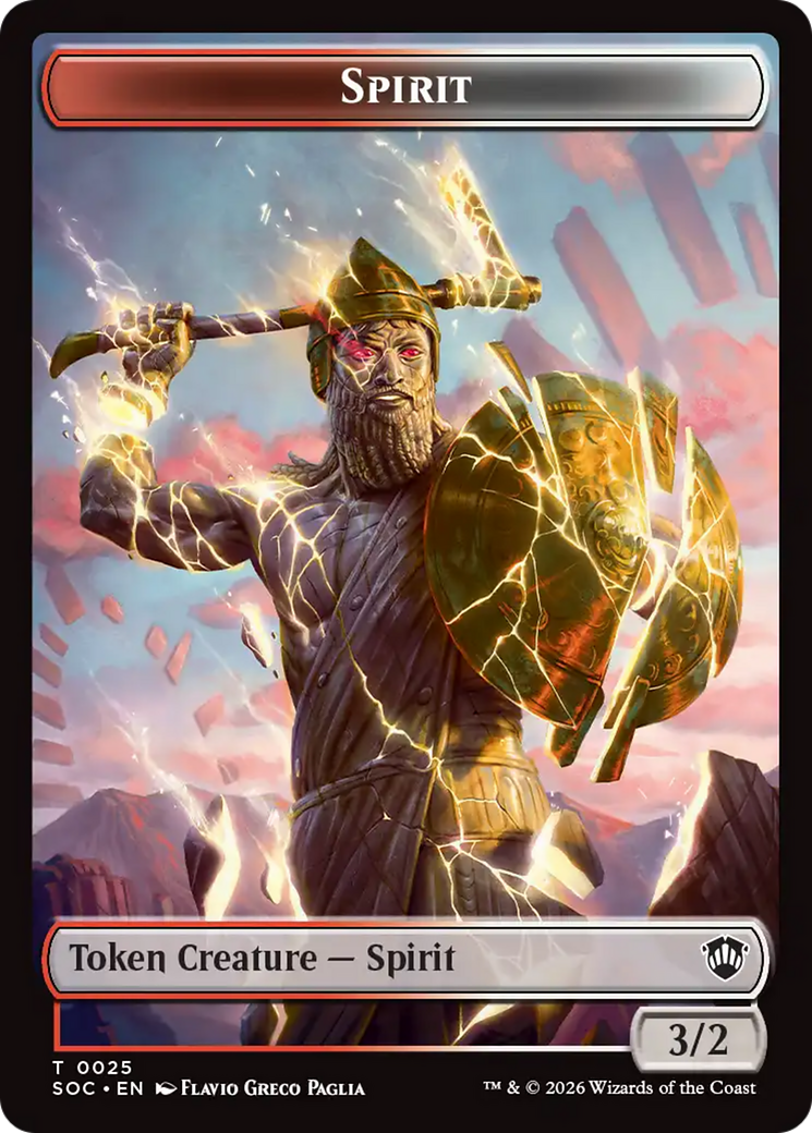 Spirit (0025) // Copy Double-Sided Token [Secrets of Strixhaven Commander Tokens] | Gear Gaming Bentonville