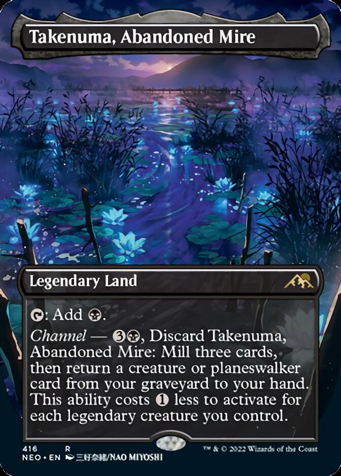 Takenuma, Abandoned Mire (Borderless Alternate Art) [Kamigawa: Neon Dynasty] | Gear Gaming Bentonville