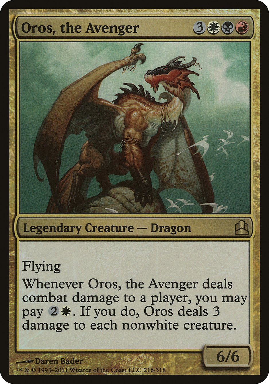 Oros, the Avenger (Oversized) [Commander 2011 Oversized] | Gear Gaming Bentonville