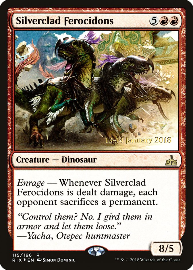 Silverclad Ferocidons [Rivals of Ixalan Prerelease Promos] | Gear Gaming Bentonville