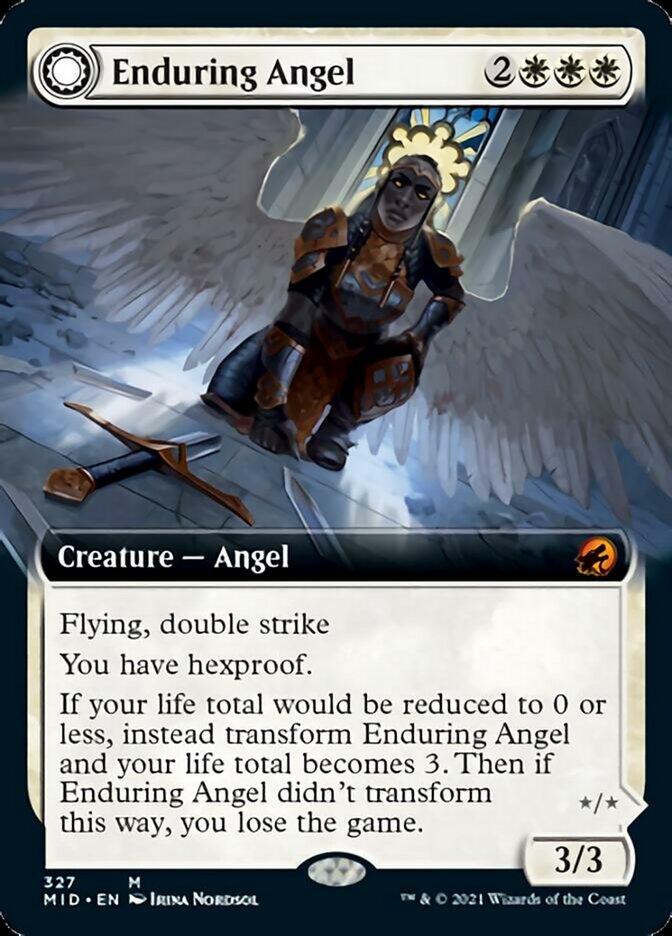 Enduring Angel // Angelic Enforcer (Extended Art) [Innistrad: Midnight Hunt] | Gear Gaming Bentonville