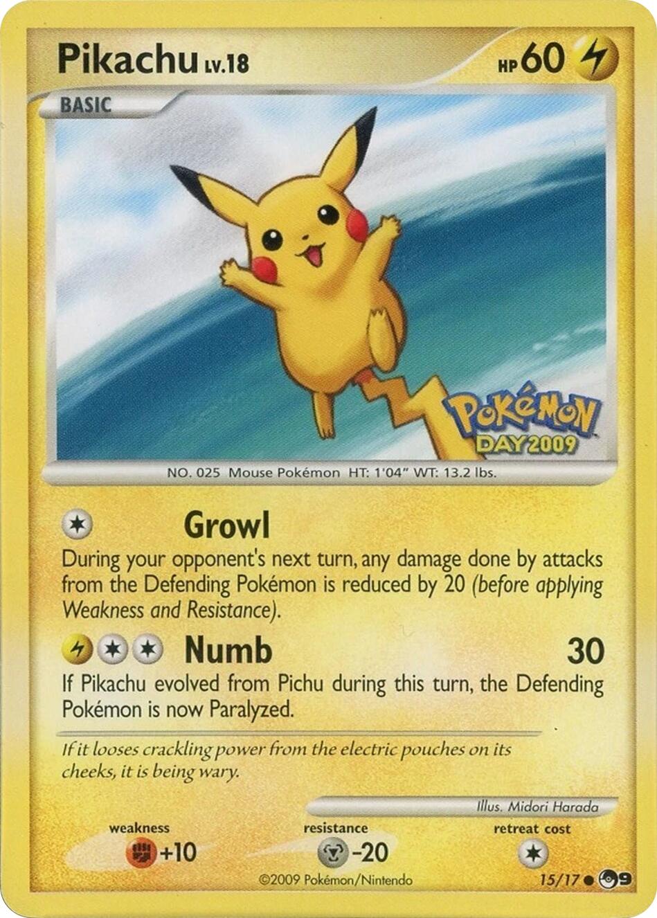 Pikachu (015/017) (Pokemon Day 2009) [POP Series 9] | Gear Gaming Bentonville