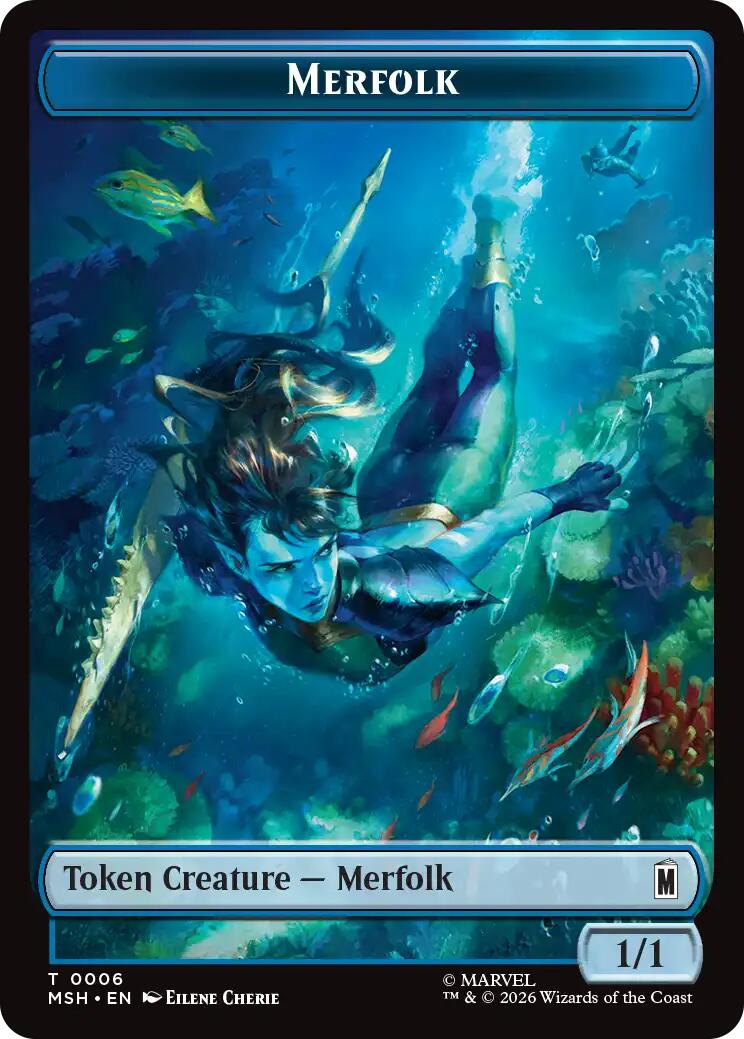 Merfolk // Doombot Double-Sided Token [Marvel Super Heroes Tokens] | Gear Gaming Bentonville
